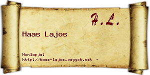 Haas Lajos névjegykártya